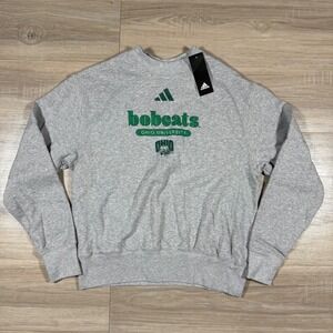 Ohio University Bobcats Adidas Graphic Crewneck Sweatshirt Womens M Gray NWT